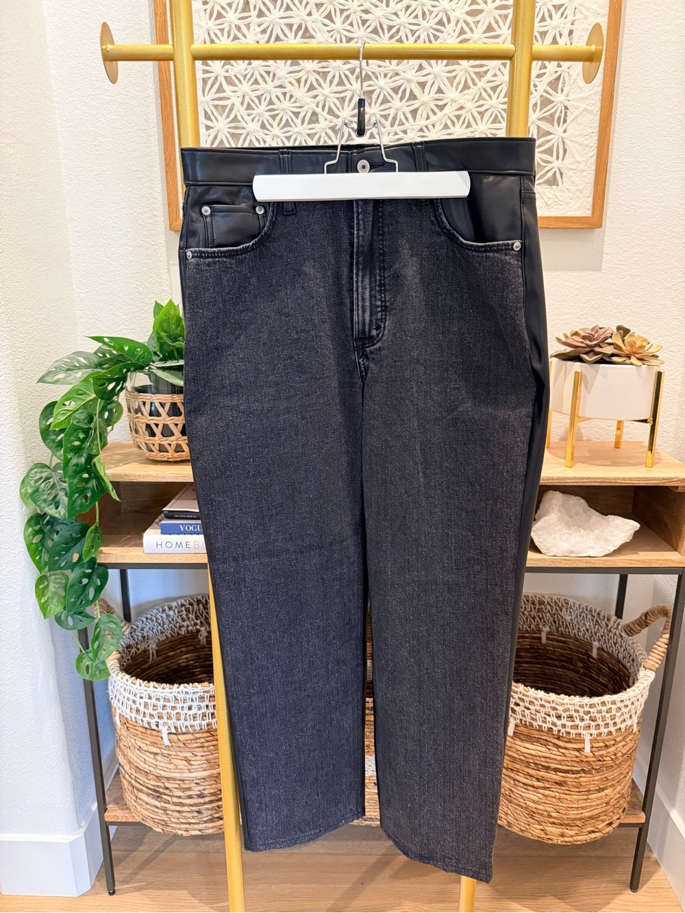 Abercrombie & Fitch Black Two-Tone Slim Straight Jeans